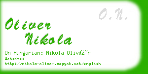 oliver nikola business card